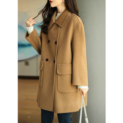Marie | Women's Long Coat Mid-Length Buttoned Windproof 7