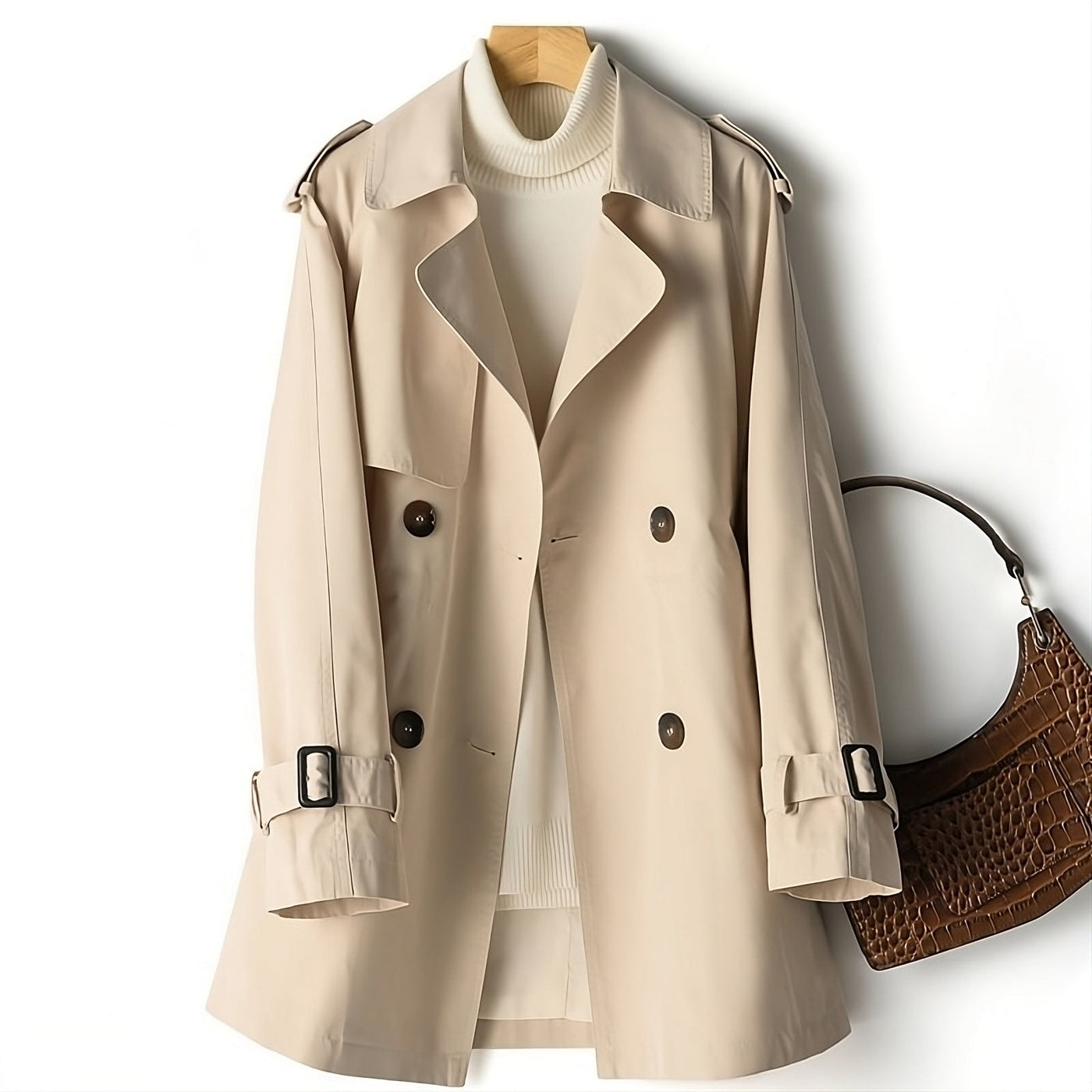 Matilda | Women's Long Trench Coat in Autumn Tones 7