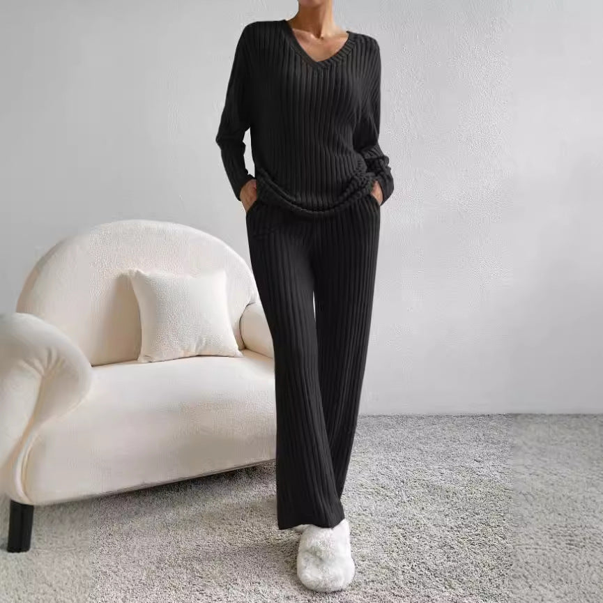 Mia | Women's Ribbed Knit Lounge Set 3