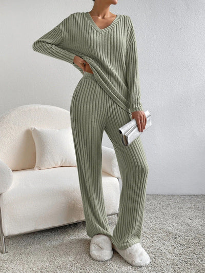 Mia | Women's Ribbed Knit Lounge Set 5