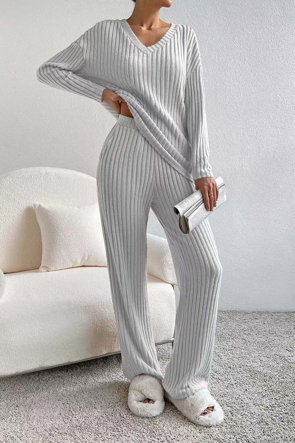 Mia | Women's Ribbed Knit Lounge Set 6