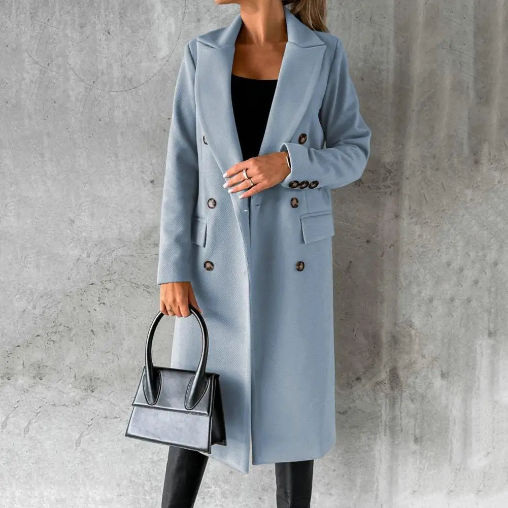 Mia | Women's Trench Coat Knee-Length Black Beige Navy 0