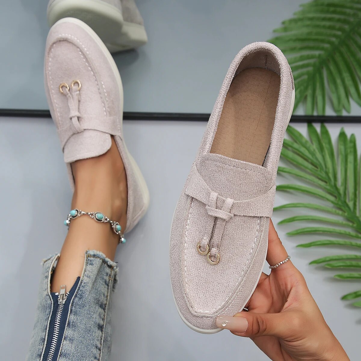 Mira | Women's Luxe Loafers Suede Look 1
