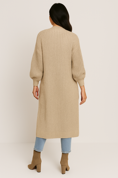 Narelle | Women's Long Chunky Knit Open-Front Cardigan with Pockets 3