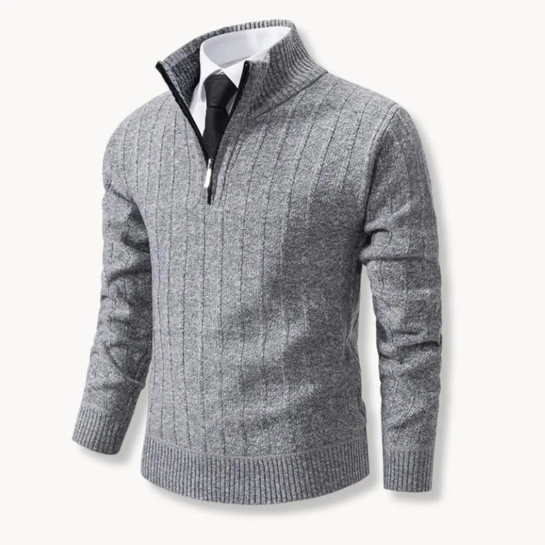 Oliver | Men’s Quarter-Zip Sweater With Ribbed Collar 0