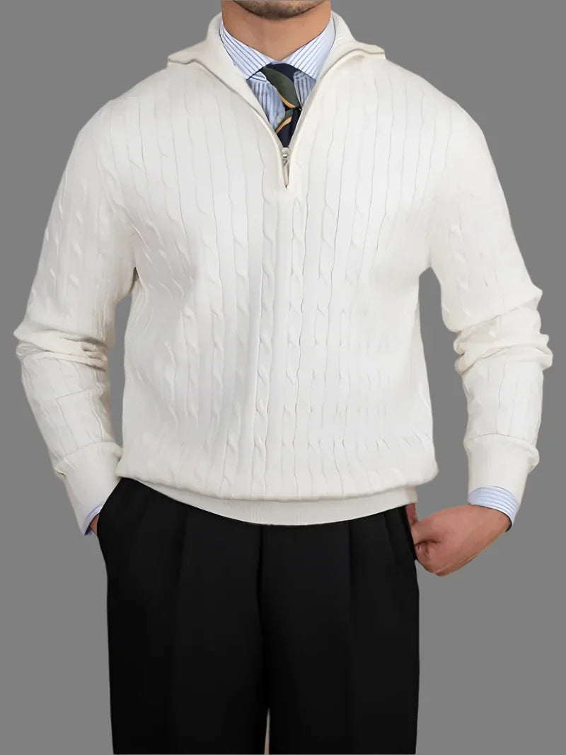 Oliver | Men’s Sweater Quarter Zip Cable Knit 3