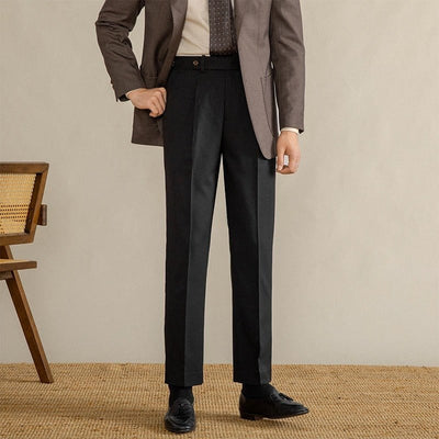 Oliver | Men’s Trousers With Pleated Front Herringbone Pattern 3