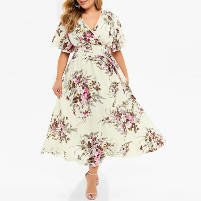 Olivia | Plus Size Floral Chiffon Dress 1