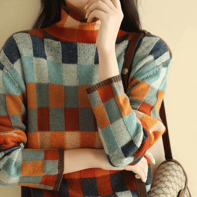 Olivia | Women's Patchwork Turtleneck Sweater 4