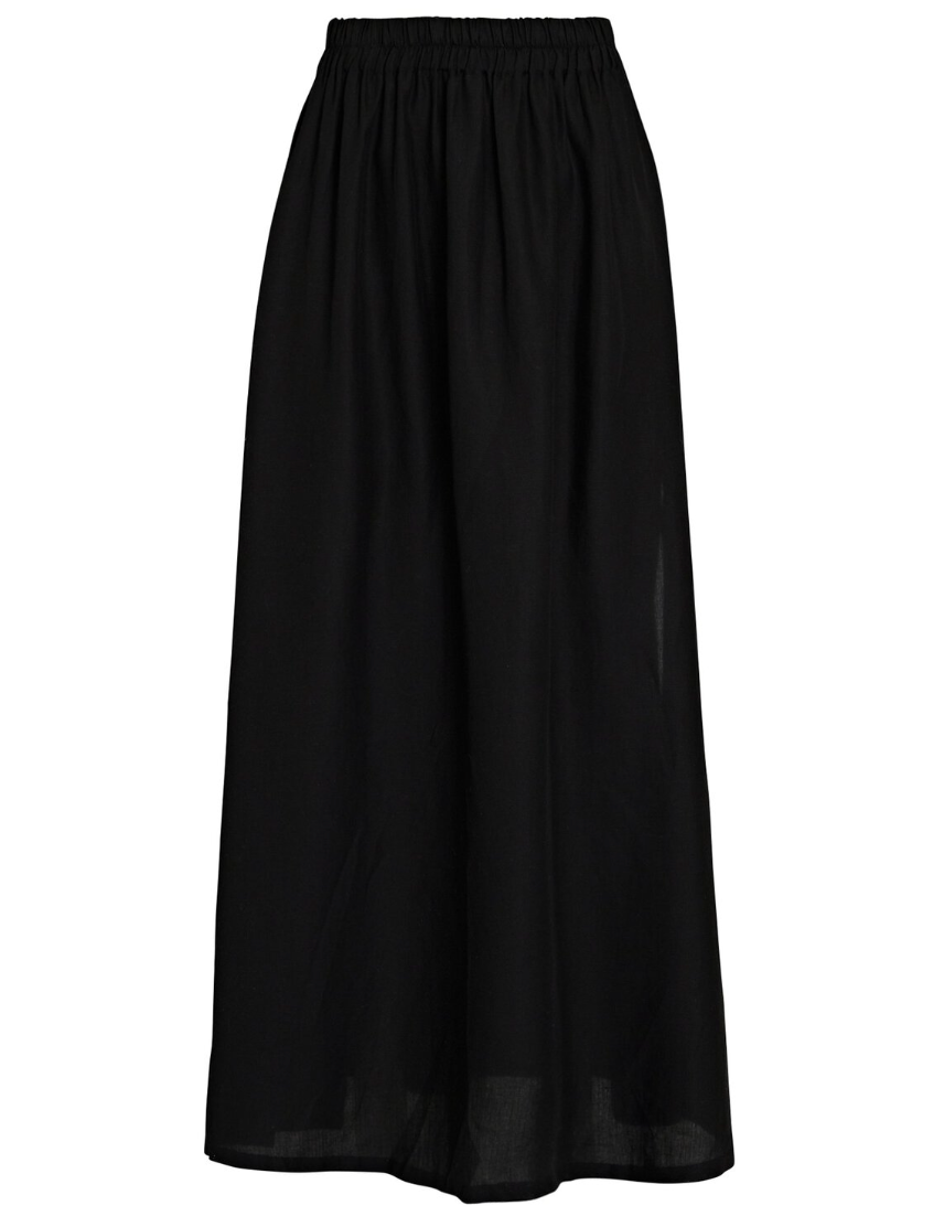 Sally | Black Maxi Skirt With Leg Split