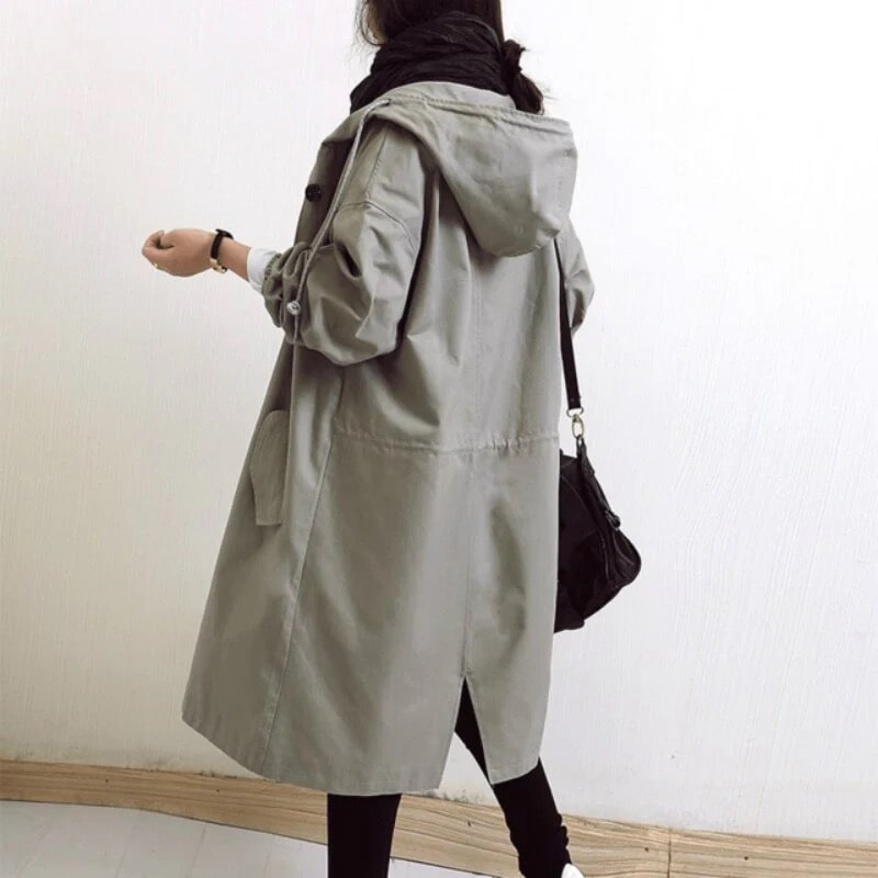 Sophia | Black Trench Coat Women with Relaxed Fit 3