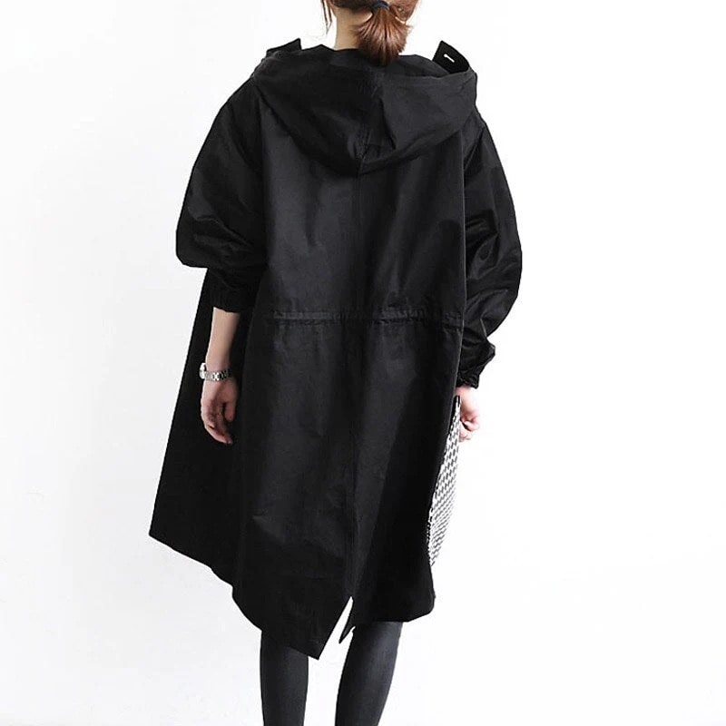 Sophia | Black Trench Coat Women with Relaxed Fit 5