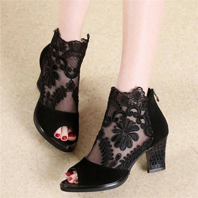 Sophia | Floral Pattern Heels with Moderate Heel Height 3