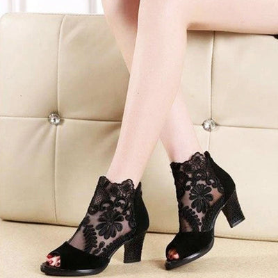 Sophia | Floral Pattern Heels with Moderate Heel Height 5