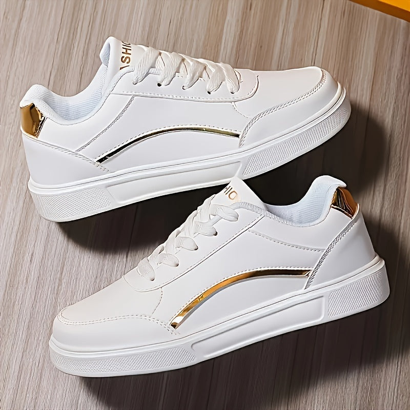 Sophia | Low Top Sneakers with Lace-Up Closure and Gold Hardware 5