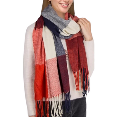 Sophia | Oversized Check Scarf in Soft Fabric 0