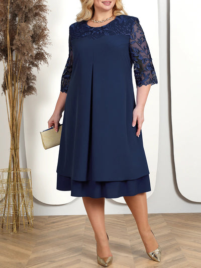 Sophia | Plus Size Formal Dress With Embroidered Sheer Sleeves 5