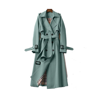Sophia | Women's Black Double-Breasted Trench Coat with Adjustable Belt 5