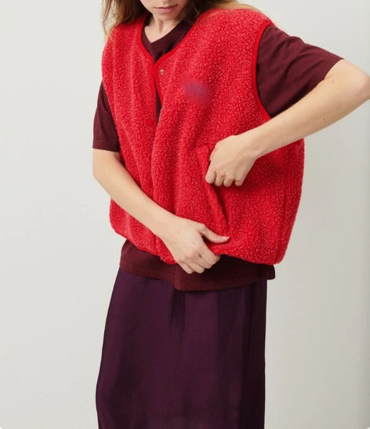 Sophia | Women's Black Fleece Gilet - Single-Breasted Casual Layering 3