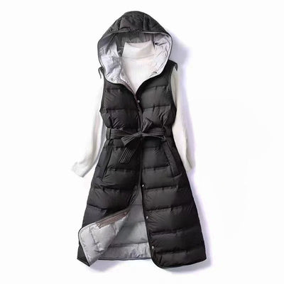 Sophia | Women's Black Hooded Lined Vest 0