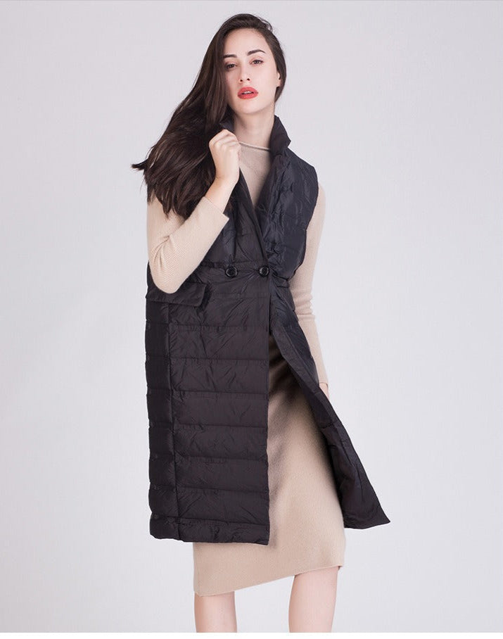 Sophia | Women's Black Slim Fit Quilted Vest 1
