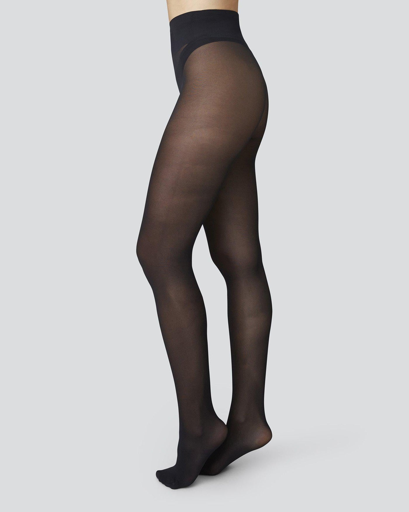 Sophia | Women's Black Tights 30 Denier Semi-Sheer Comfort Waistband 2