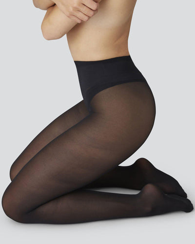 Sophia | Women's Black Tights 30 Denier Semi-Sheer Comfort Waistband 4
