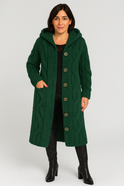 Sophia | Women's Chunky Knit Long Cardigan with Button-Up Front 6