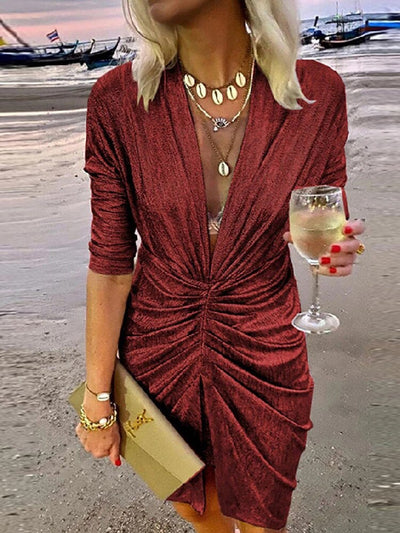 Sophia | Women's Deep V-Neck Cocktail Dress 0