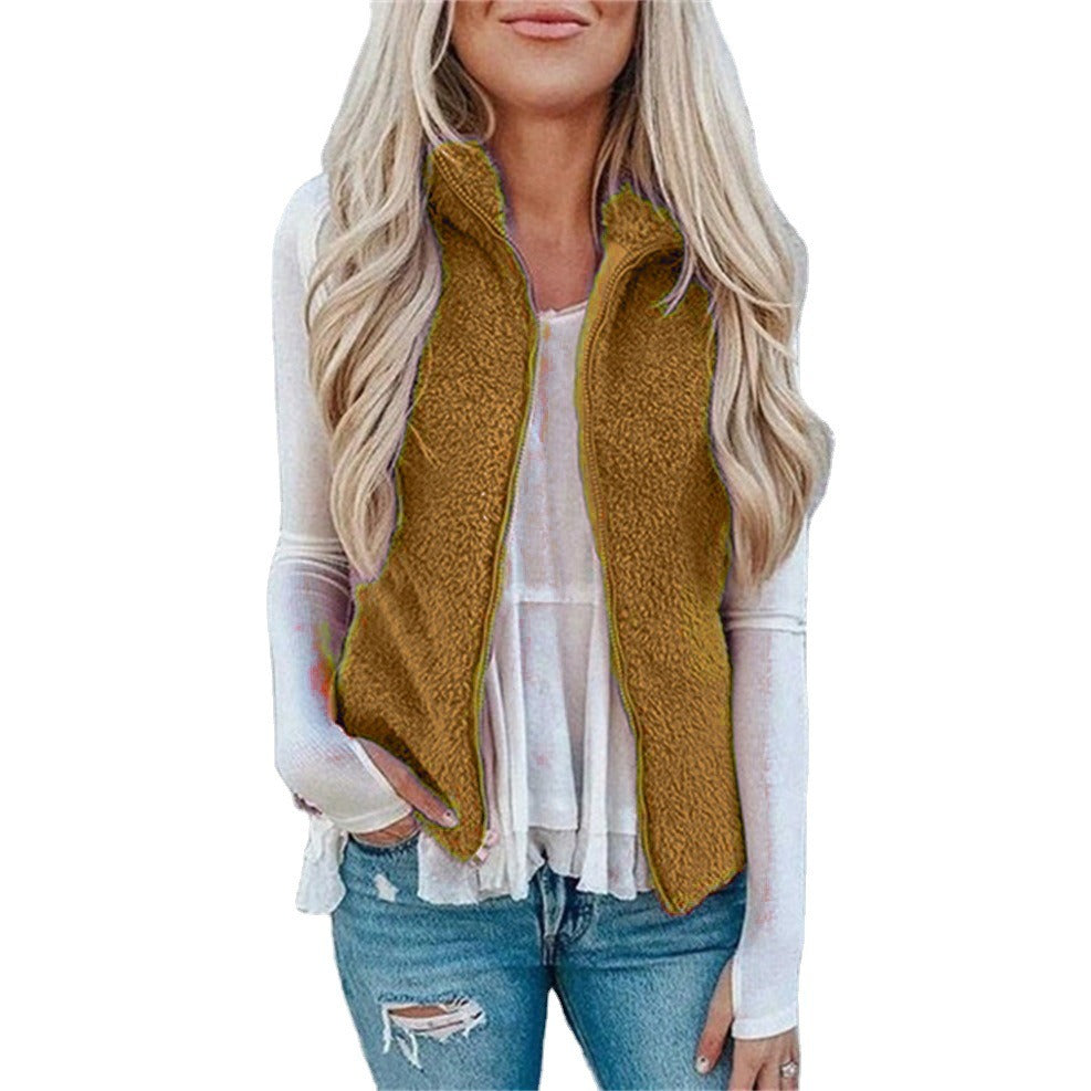 Sophia | Women's Fleece Relaxed Fit Vest with Zipper Front 0