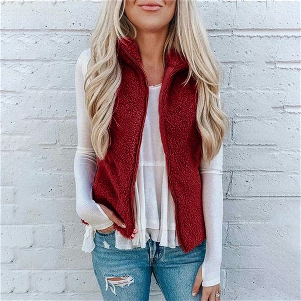 Sophia | Women's Fleece Relaxed Fit Vest with Zipper Front 1