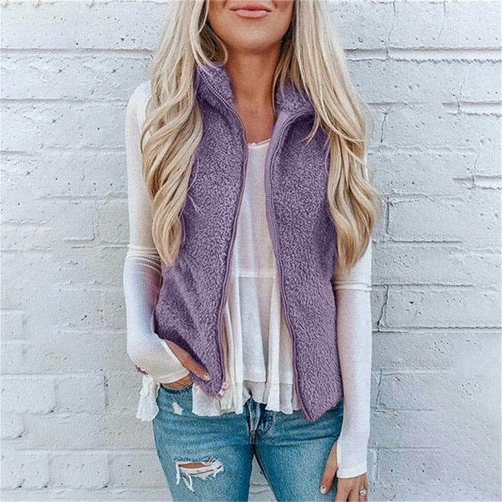 Sophia | Women's Fleece Relaxed Fit Vest with Zipper Front 2