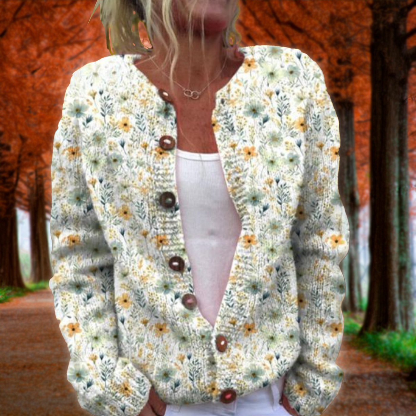 Sophia | Women's Floral Knit Cardigan 0