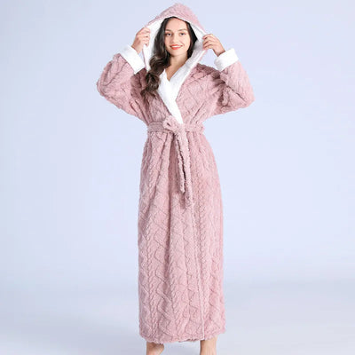 Sophia | Women's Hooded Bathrobe Flannel with Pockets 1