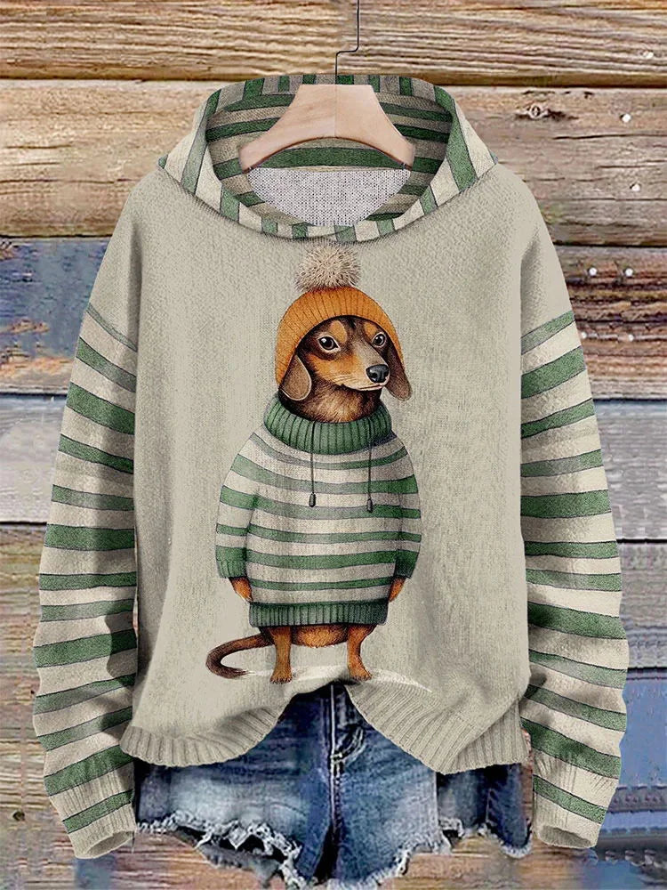 Sophia | Women's Hoodie Dog Print Cotton 2