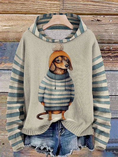 Sophia | Women's Hoodie Dog Print Cotton 4