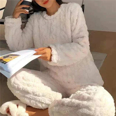 Sophia | Women's Loungewear Set Fluffy Long Sleeve Top & Joggers 3