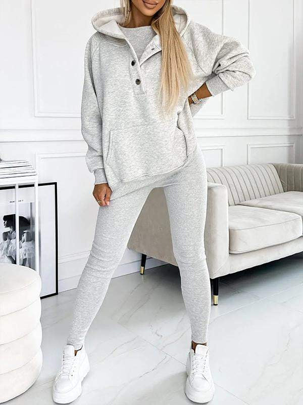 Sophia | Women's Loungewear Set Oversized Hoodie & Leggings with Button Details 0