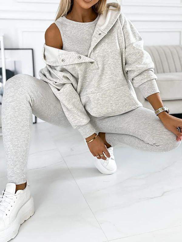 Sophia | Women's Loungewear Set Oversized Hoodie & Leggings with Button Details 1