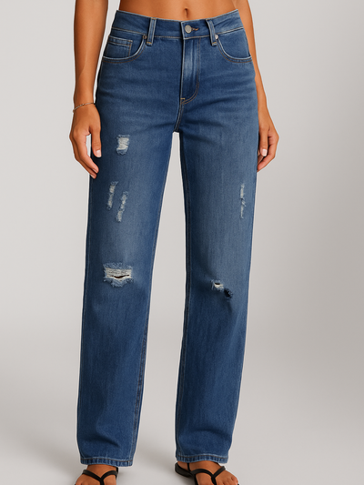 Sophia | Women's Low-Rise Wide-Leg Jeans in Cotton Blend 1