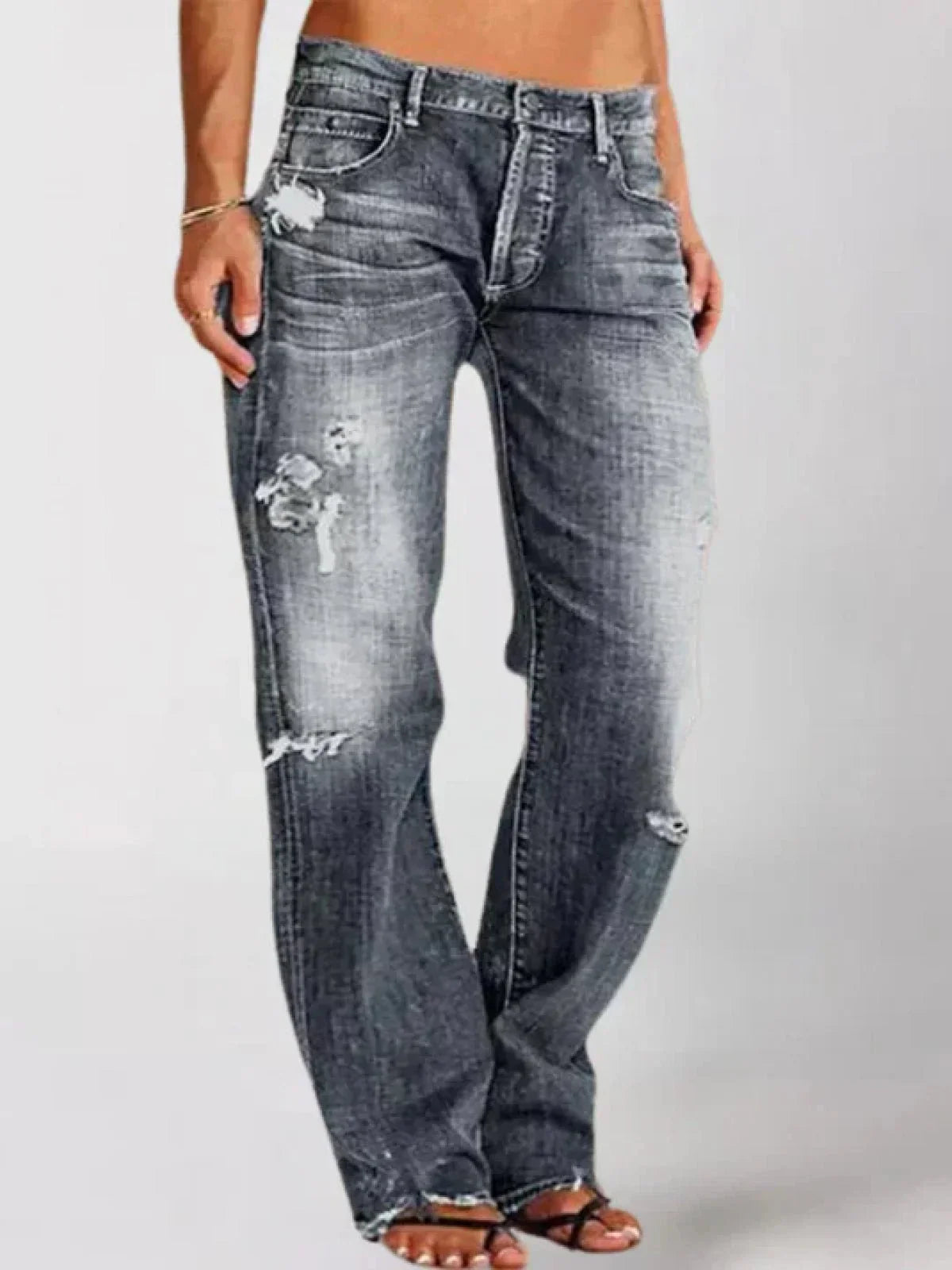 Sophia | Women's Low-Rise Wide-Leg Jeans in Cotton Blend 3