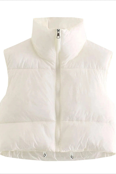 Sophia | Women's Oversized Quilted Puffer Vest with High Collar 1