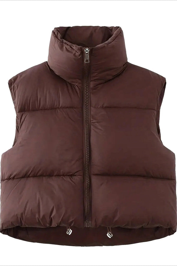 Sophia | Women's Oversized Quilted Puffer Vest with High Collar 2