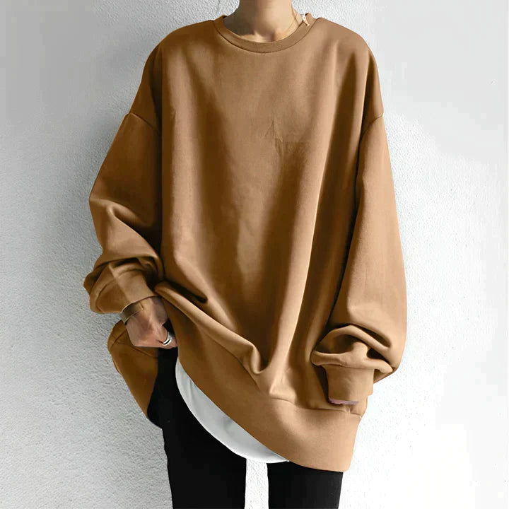 Sophia | Women's Oversized Sweatshirt Crew Neck Cotton 2