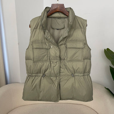 Sophia | Women's Quilted Insulated Puffer Vest with Drawstring Waist 0