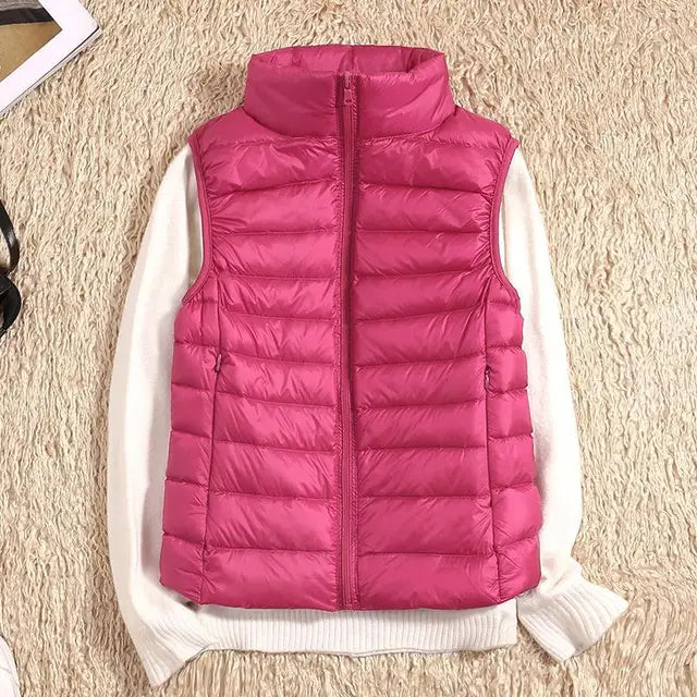 Sophia | Women's Ultra Light Down Vest with Zipper Closure 9