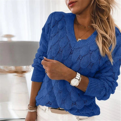 Sophia | Women's V-Neck Knitted Sweater 1