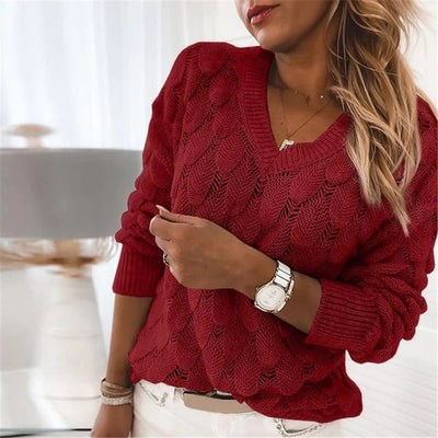 Sophia | Women's V-Neck Knitted Sweater 2