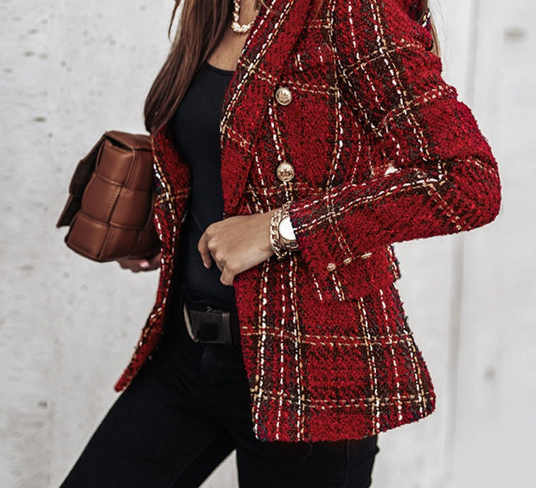 Sophie | Checked Blazer Double-Breasted Polyester 0