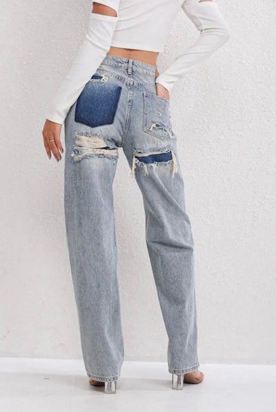 Sophie | Women's Baggy Ripped Jeans with Distressed Detailing 1